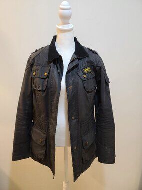 Barbour International Women's Black Waxed Cotton Speedway Jacket - US Size 6